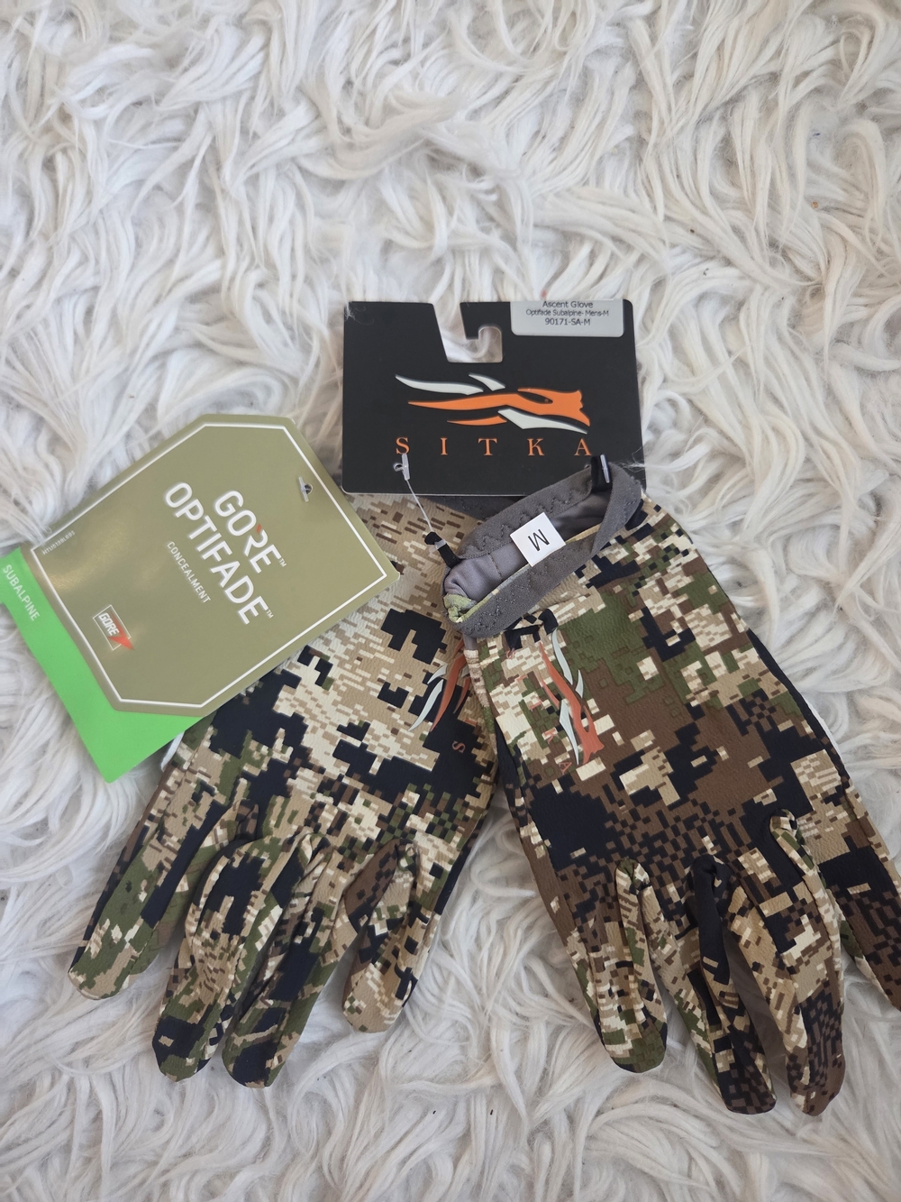 SITKA Ascent Mens M Optifade Subalpine Lightweight Gloves Hunting NEW